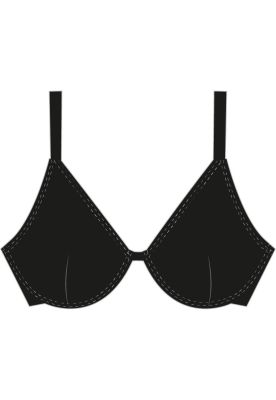 Bikini tipo sostén con barba negro