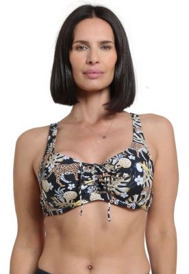 Bikini copa C-D blanda estampado amarillo