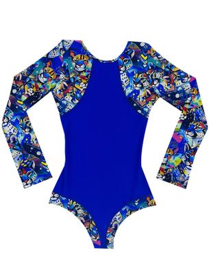 Imagen 2 del producto Traje de baño de niña manga larga azul