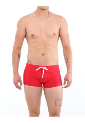 Traje de baño short bóxer para hombres rojo