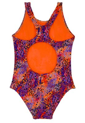 Imagen 2 del producto Traje de baño básico de niña estampado naranja