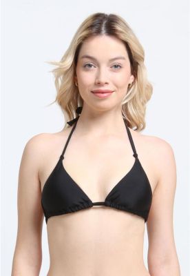 Bikini triangulo con nudos negro