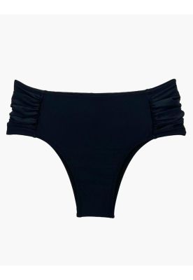 Bikini calzón tanga drapeado negro