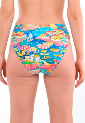 Imagen 2 del producto Bikini clásico costados drapeados estampado turquesa