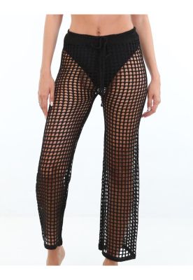 Salida de playa tipo pantalón negro