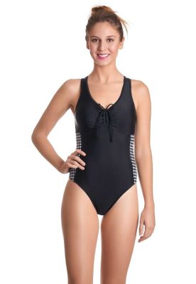 Imagen 2 del producto Traje de baño deportivo para busto grande estampado negro