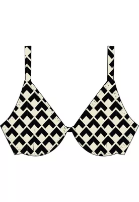 Bikini tipo sostén con barba estampado