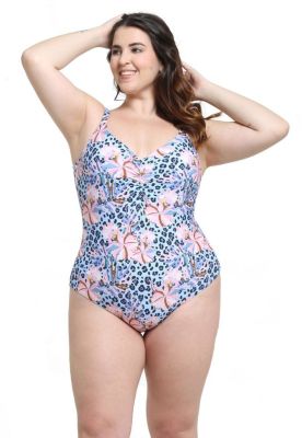 Traje de baño enterito con cheeky celeste