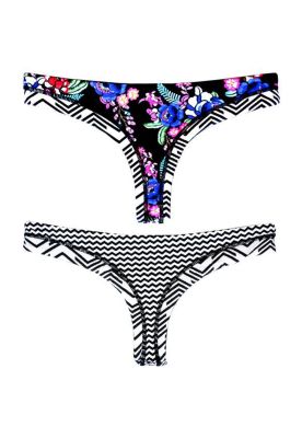 Bikini calzón colales estampado negro