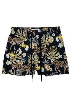 Traje De Baño Estampado Negro Short Niño