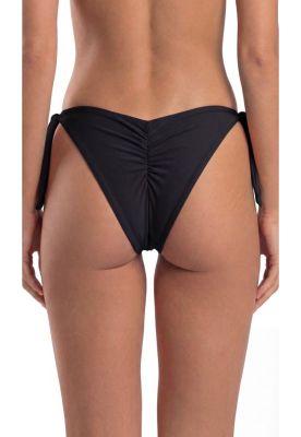 Imagen 2 del producto Bikini mujer tanga con amarras y pinza negro