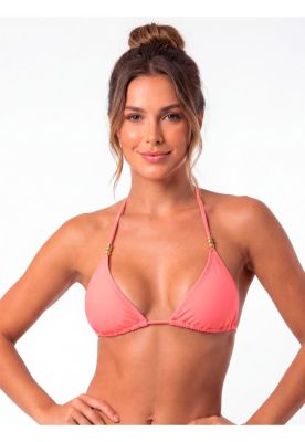 Bikini estilo triángulo clásico coral