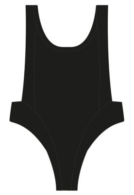 Traje de baño costados rebajados negro