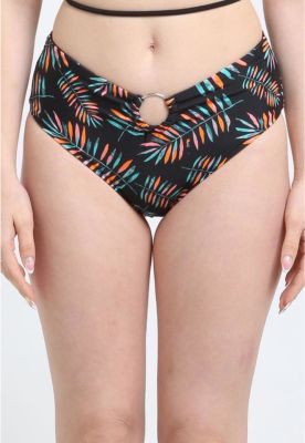 Samia Bikini Calzón Alto Argolla Estampado Verde