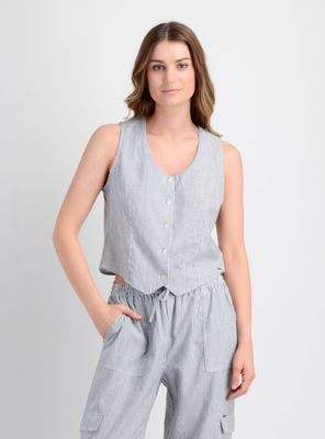 BLUSA VEST RAYADA ALLY AZUL