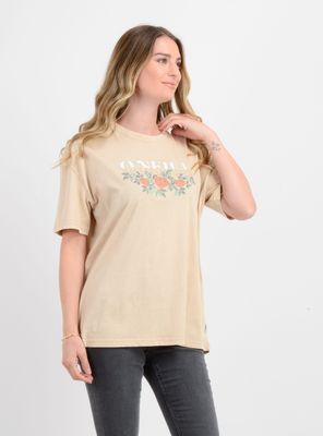 Imagen 1 del producto POLERA MANGA CORTA FLOWER  VINEZ BEIGE