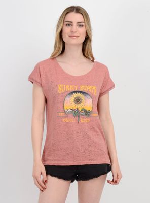POLERA MANGA CORTA SUNNY STATE ROSADO OSCURO