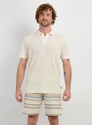 POLERA TEJIDA MANGA CORTA GRAVEY BEIGE CLARO