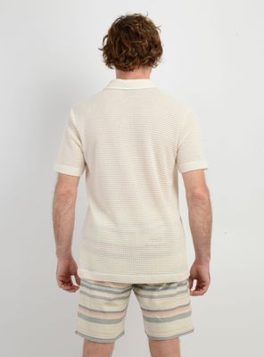 Imagen 2 del producto POLERA TEJIDA MANGA CORTA GRAVEY BEIGE CLARO