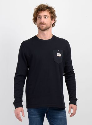 POLERA MANGA LARGA WAFFLE SUPLY II NEGRO
