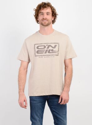 POLERA MANGA CORTA RETRO SQUARE BEIGE