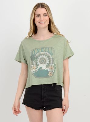 POLERA MANGA CORTA MOMENT CROP  VERDE