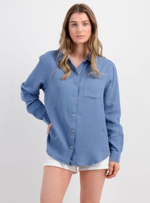BLUSA MANGA LARGA LENI AZUL