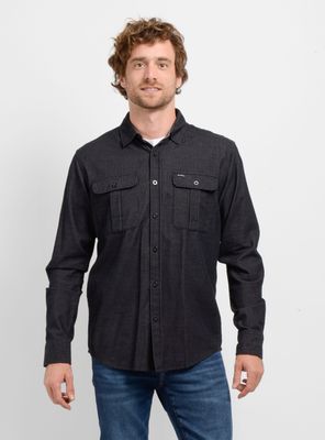 CAMISA MICRO COTELE LANDMARKED GRIS OSCURO