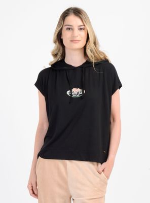 POLERA MANGA CORTA BEACHY BLOOM  NEGRO