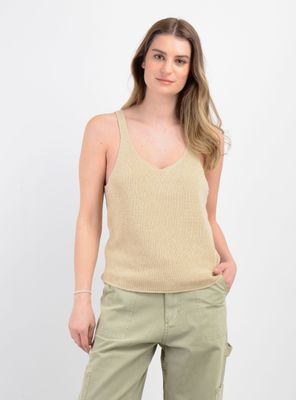 POLERA TEJIDA SIN MANGAS KAILEY BEIGE