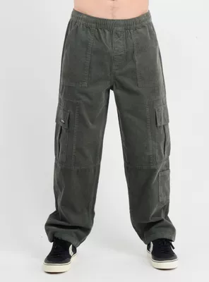 PANTALON COTELE CARGO SURF VERDE OSCURO