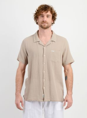 CAMISA MANGA CORTA TAME BEIGE OSCURO