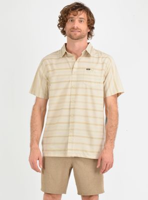 CAMISA MANGA CORTA SEAFARING STRIPÈ BEIGE