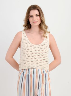 POLERA TEJIDA SIN MANGAS RYAN BEIGE