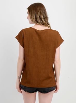 Imagen 2 del producto POLERA MANGA CORTA ELISA CAFÉ CLARO