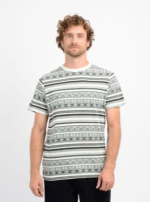 Imagen 1 del producto POLERA MANGA CORTA IKAT JACQUARD BEIGE CLARO