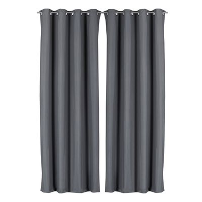 Pack 2 Cortina Tradicional 100% Blackout Gris Oscuro