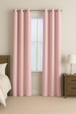 Imagen 1 del producto Pack 2 Cortina Tradicional 100% Blackout Rosa