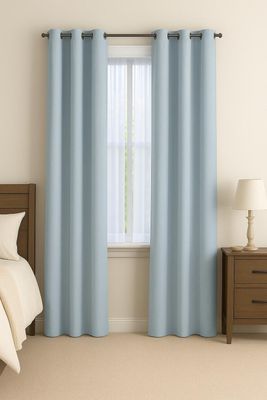 Imagen 1 del producto Pack 2 Cortina Tradicional 100% Blackout Azul Claro