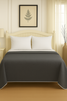 Imagen 2 del producto Cubrecama Quilt Reversible 1.5 Plazas 180x260cm Gris