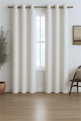 Pack 2 Cortina Blackout Lino 140x220cm Blanco