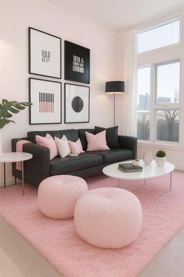 Imagen 2 del producto Alfombra Peluda Shaggy Rosa 200x220 Clems