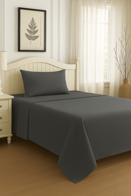 Set De Sábanas 2 Plazas Gris Oscuro