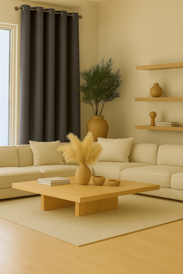 Cortina Tradicional 100% Blackout Gris Oscuro