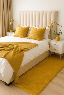 Imagen 1 del producto Alfombra Timmy Extra-peluda Lisa Amarillo Gold 55x145