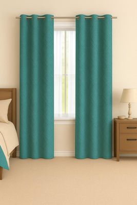 Imagen 2 del producto Cortina Tradicional 100% Blackout Geometrica Turquesa
