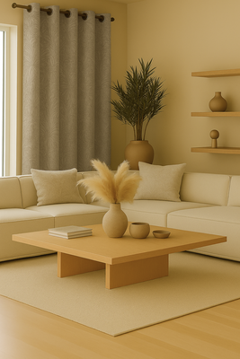 Imagen 2 del producto Pack 2 Cortina Blackout Flores Café Claro 135x225