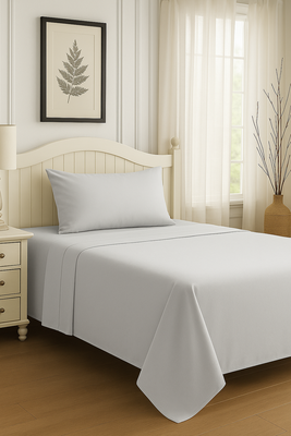 Set De Sábanas 1.5 Plazas Gris Claro