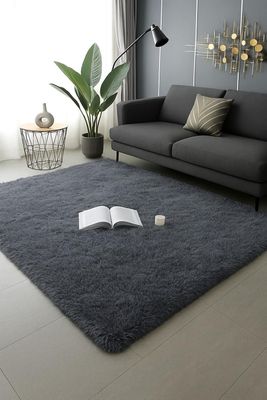 Alfombra Peluda Shaggy Gris 200x220