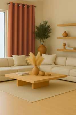 Imagen 2 del producto Pack 2 Cortina Tradicional 100% Blackout Naranjo